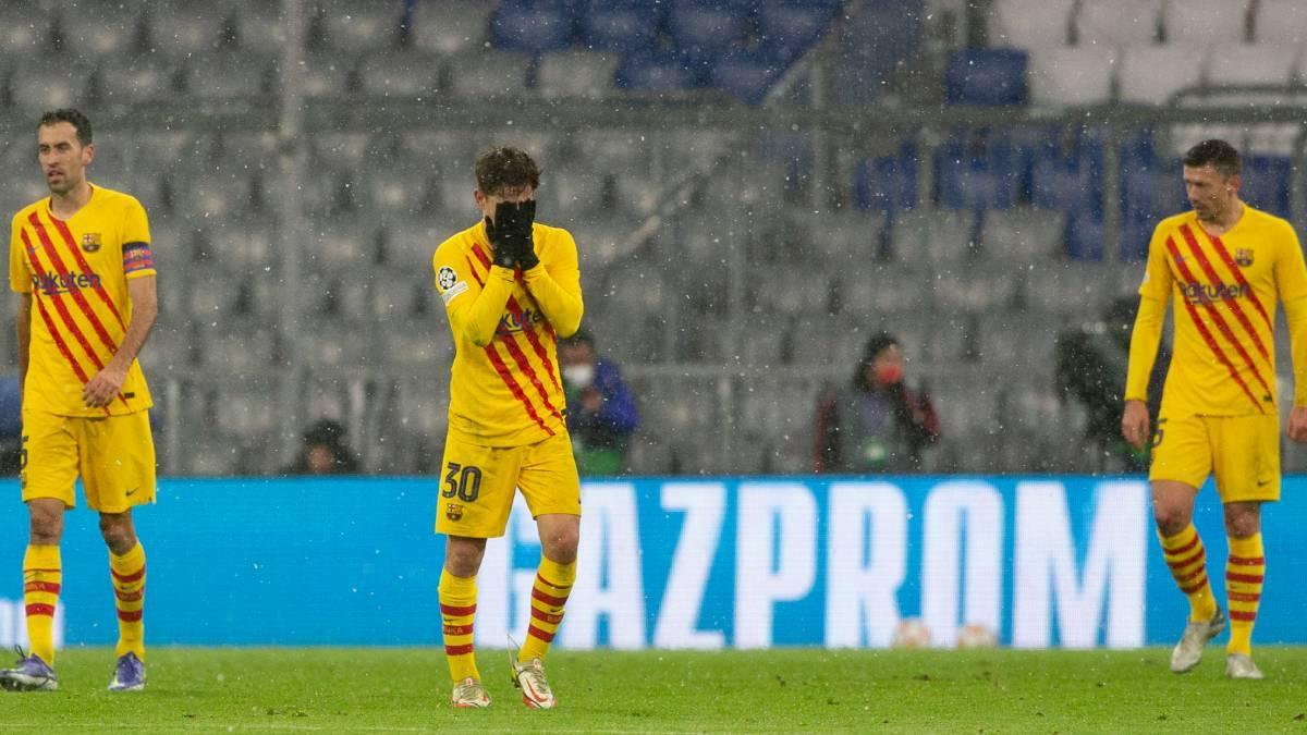 Imagen de la desolación de los jugadores del Barça en el Allianz Arena