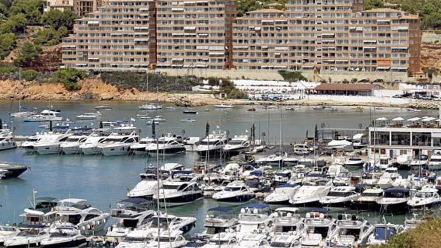 Viele der Yachten - hier im Hafen von Port Adriano - werden alle ein, zwei Tage gereinigt.