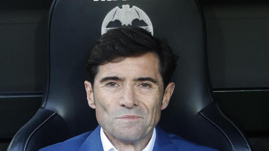 Marcelino, en los momentos previos al partido frente al Villarreal