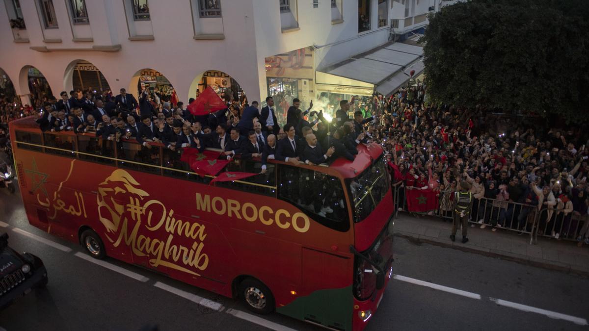 La selección de Marruecos llega a Rabat.