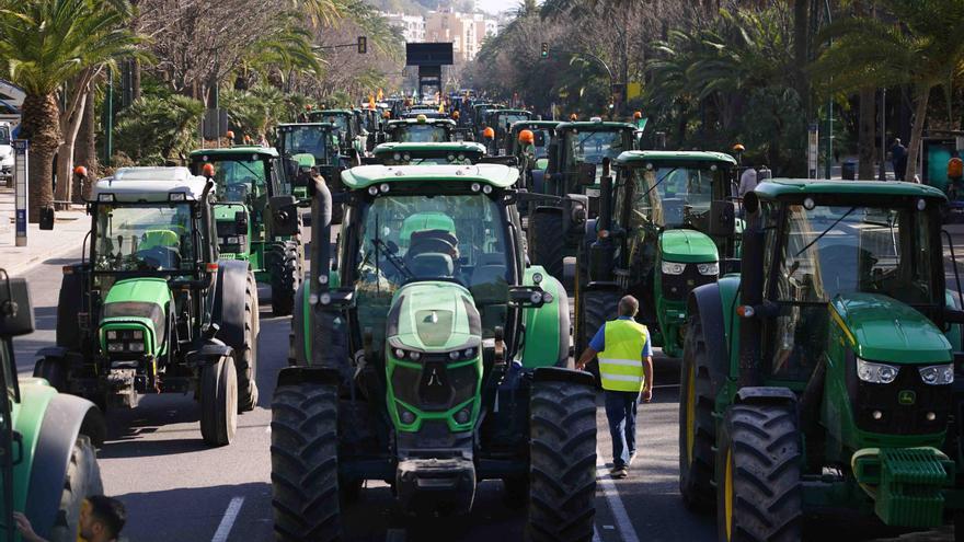 Málaga volvió a llenarse de tractores este miércoles