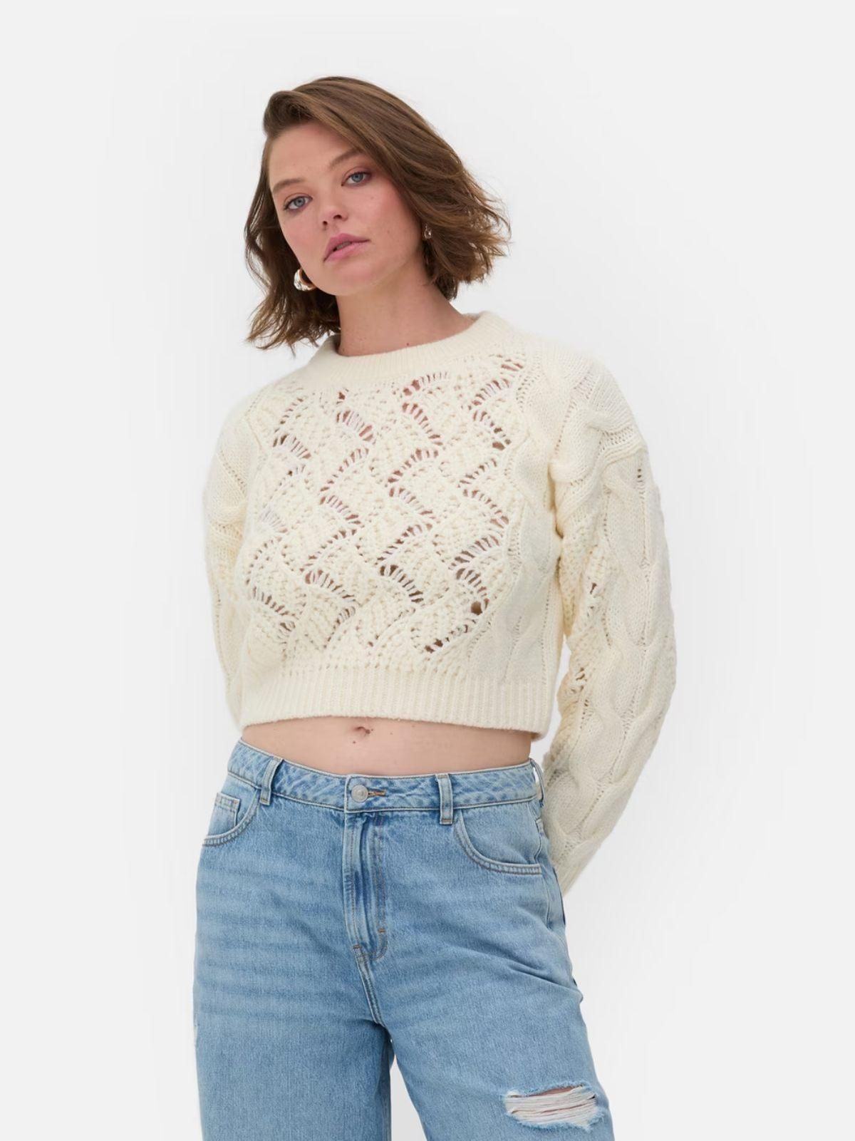 Suéter Primark Rita Ora Con Cuello Tipo Embudo - Beige Para Mujer