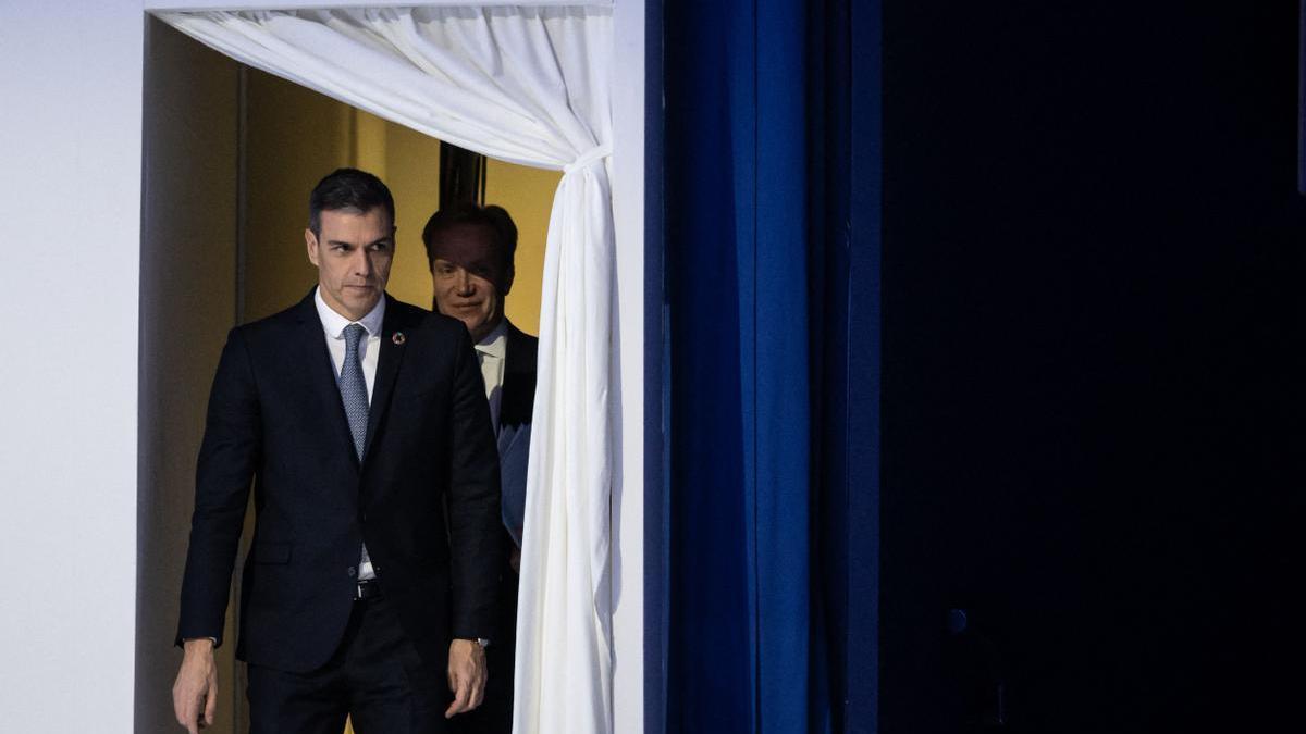 El presidente del Gobierno español, Pedro Sánchez, en Davos.