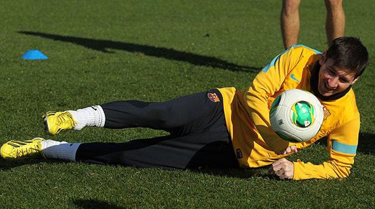 Últim entrenament dels blaugranes abans de viatjar a Madrid.
