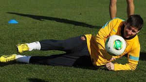 Últim entrenament dels blaugranes abans de viatjar a Madrid.