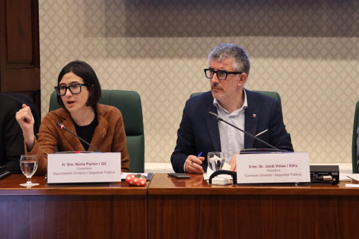 La consellera Parlon en la comparecencia en el Parlament para presentar presupuestos de Interior