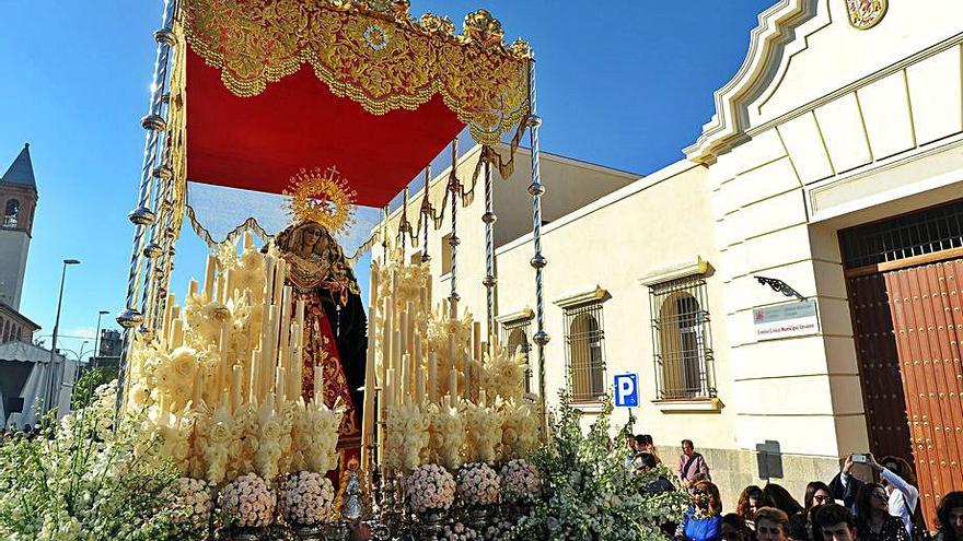 La Virgen de la O, en su palio, en su última salida procesional.