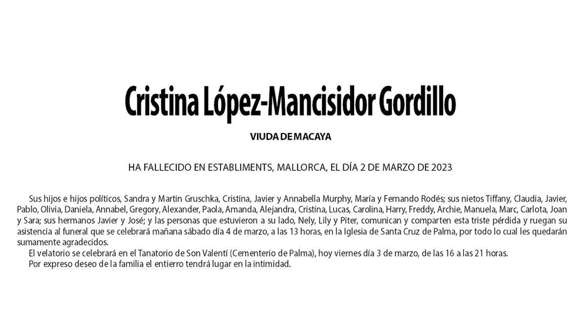 Cristina López-Mancisidor Gordillo