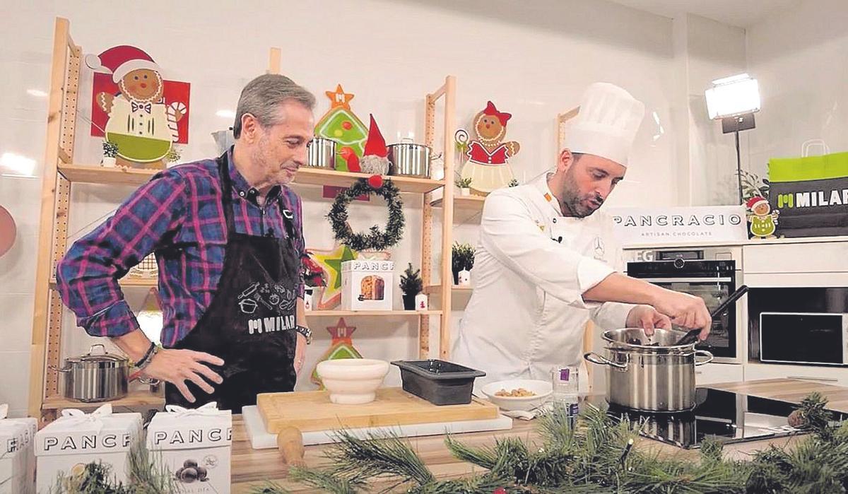 Cocinado dentro de la campaña de promoción navideña de Milar, junto al periodista Ximo Rovira.