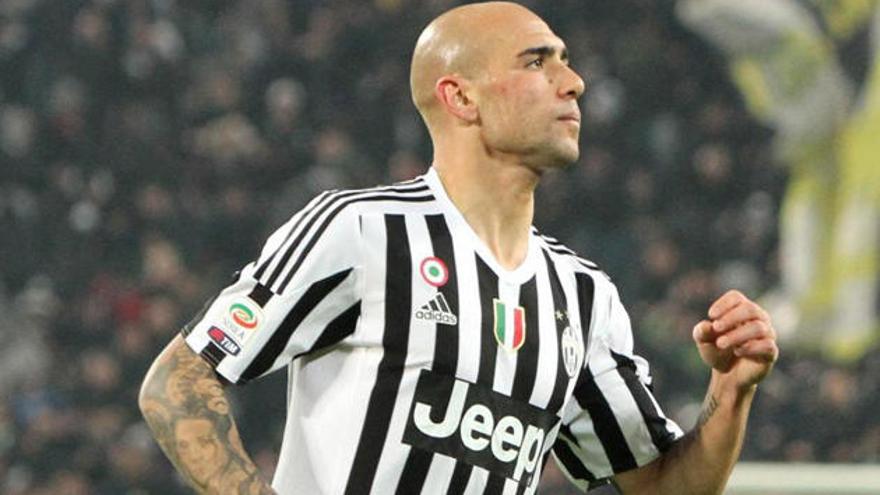 Zaza en un partido con el Juventus.