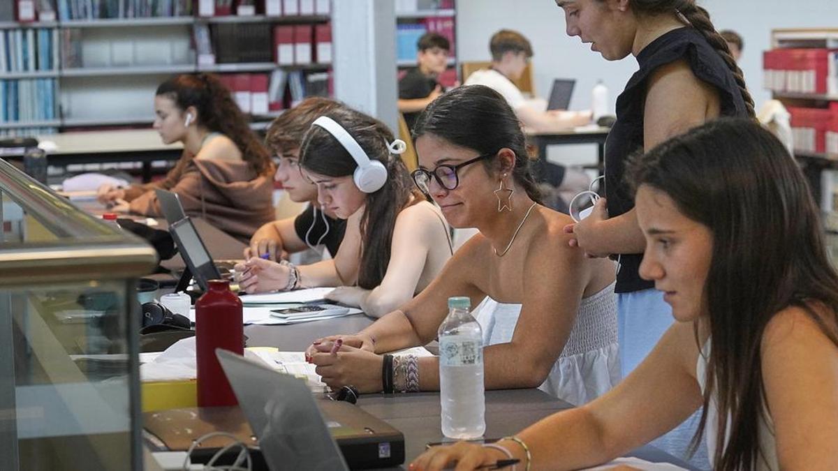 Estudiants a la biblioteca del campus de Montilivi de la UdG, en una foto d'arxiu.