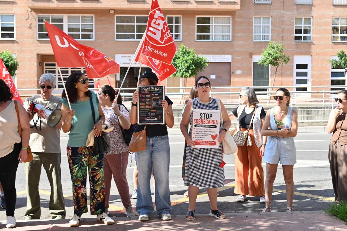 Manifestación comedores escolares en Castellón