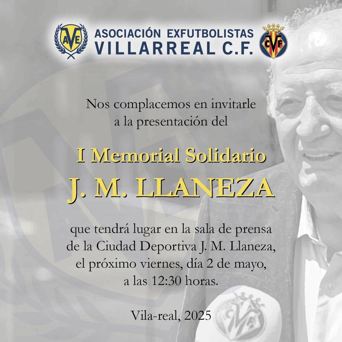 El 'I Memorial Solidario J. M. Llaneza' será este viernes, 2 de mayo, en la sala de prensa de la Ciudad Deportiva amarilla.