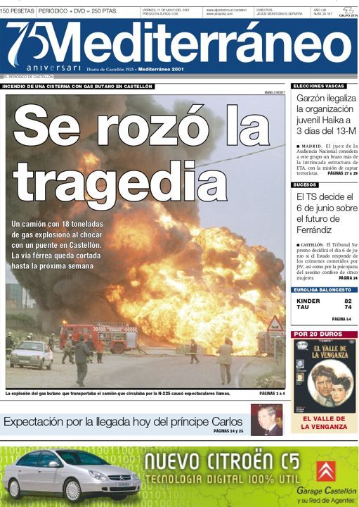 Espectacular imagen del accidente del camión.
