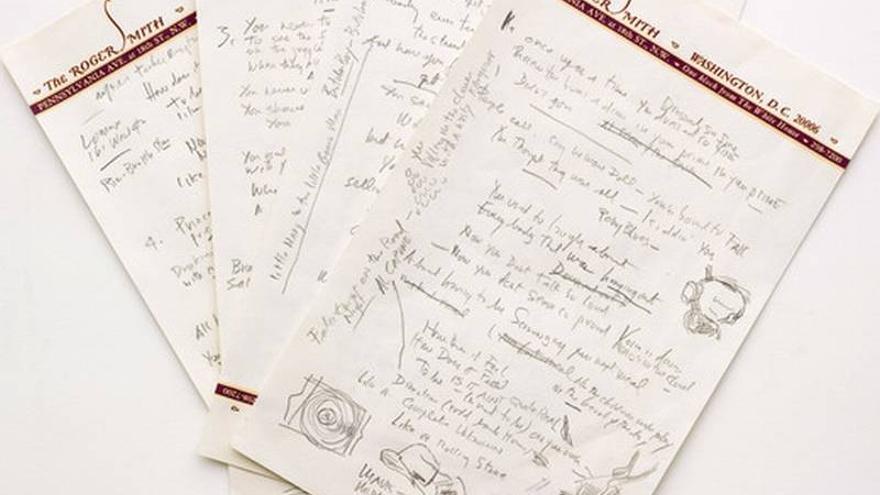 La letra de &#039;Like a Rolling Stone&#039; manuscrita por Dylan, a subasta