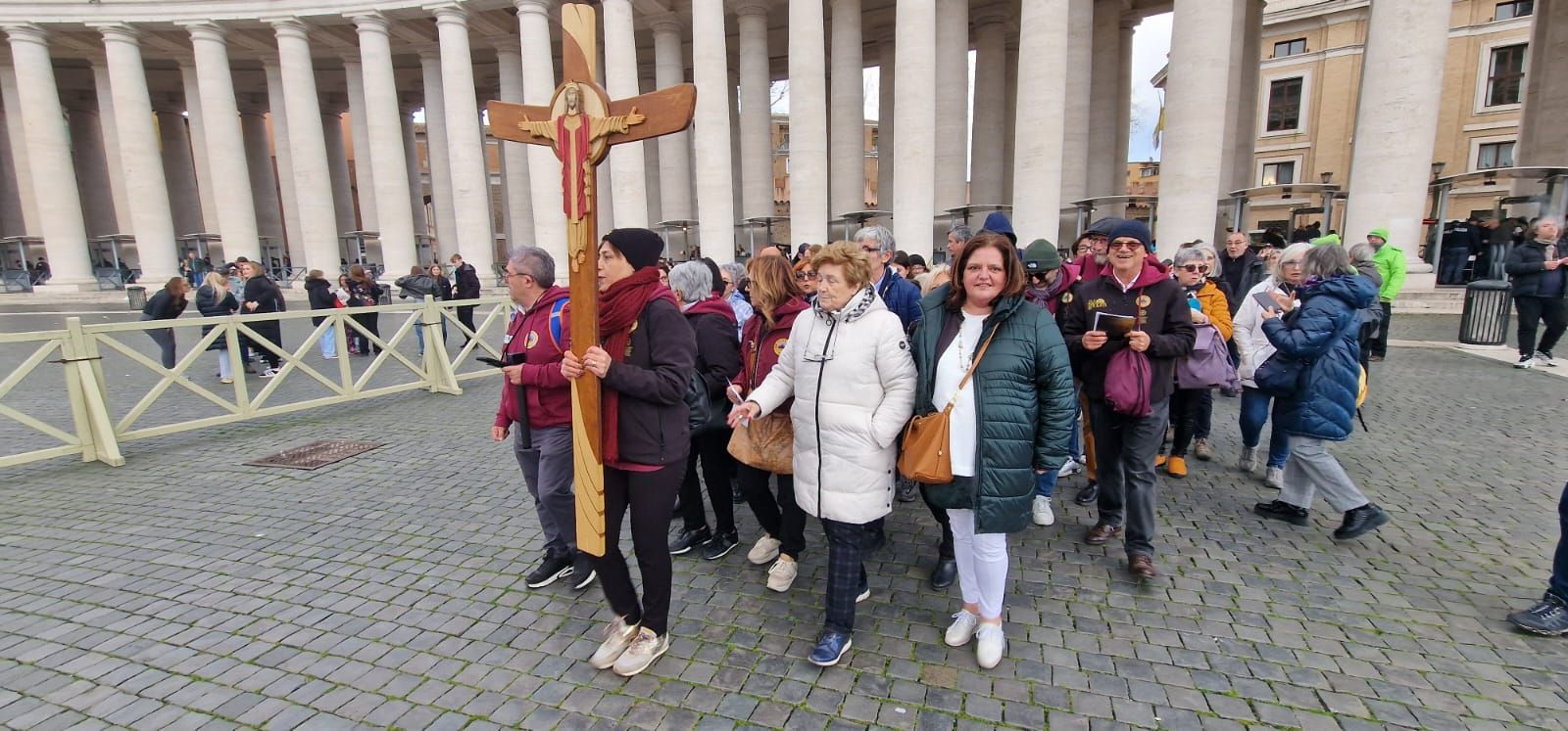 Alfombristas de Bueu en el jubileo de los artistas en el Vaticano