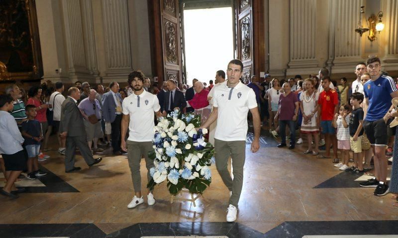 El Real Zaragoza en la Basílica del Pilar y en el Ayuntamiento de Zaragoza