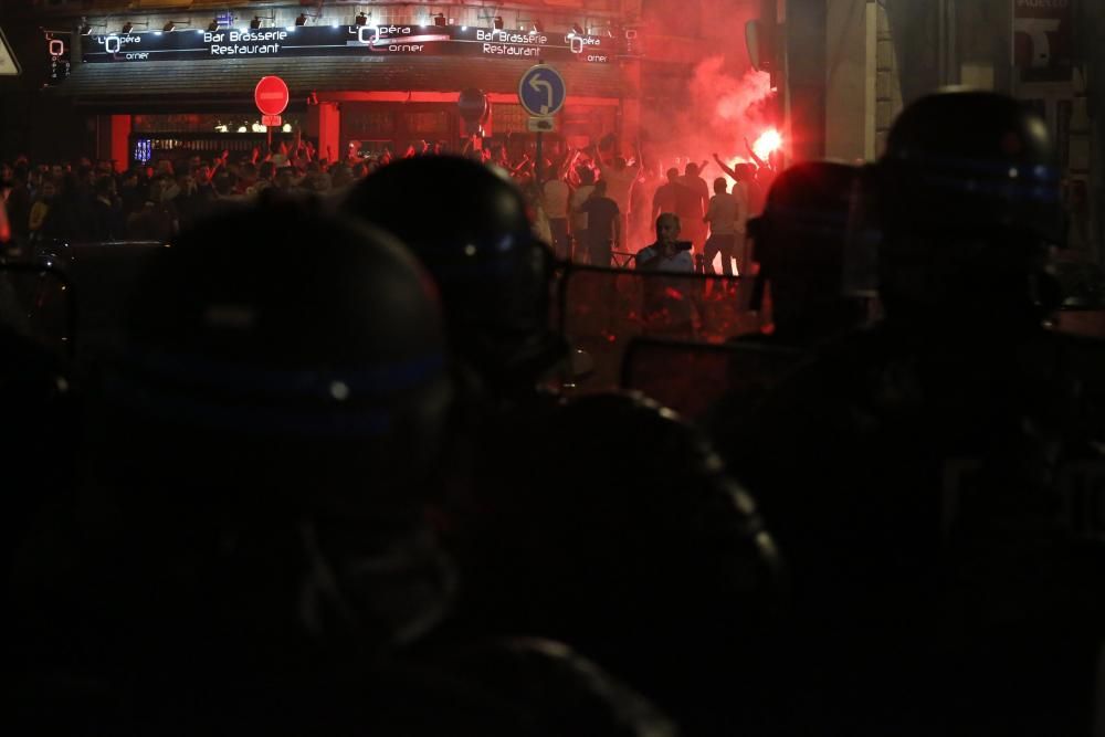 Hinchas ingleses y rusos volvieron a enfrentarse en la ciudad francesa.