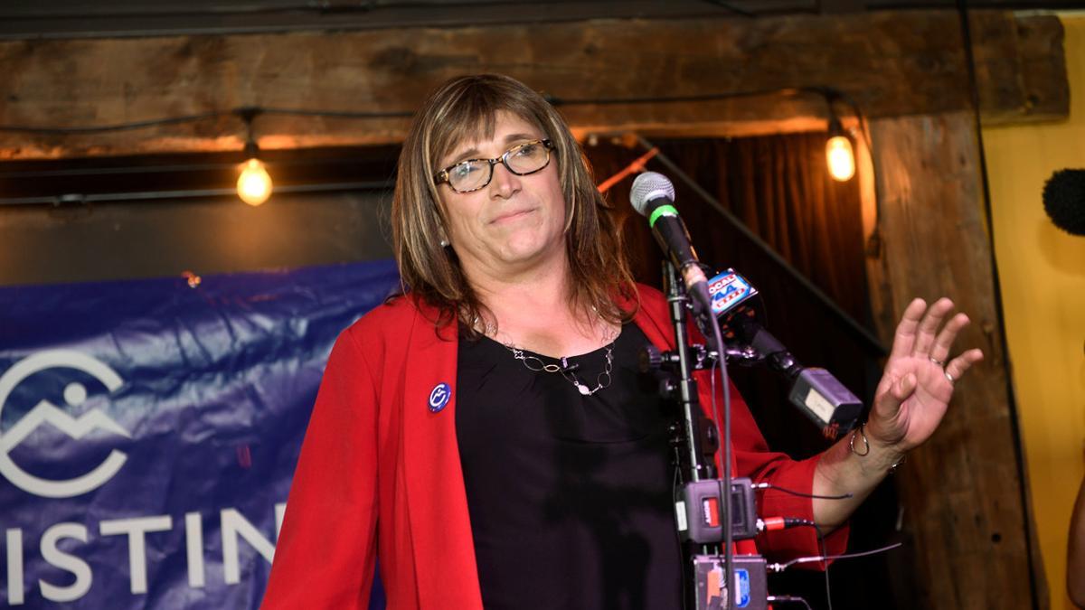 Christine Hallquist, tras conocer su victoria, en Burlington (Vermont).