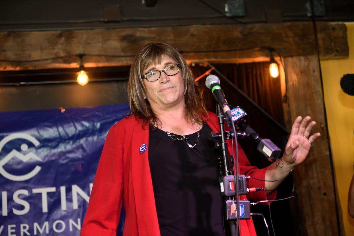 Vermont Democratic Party gubernatorial primary candidate Christine Hallquist, a transgender woman, attends her election night party in Burlington, Vermont, U.S. August 14, 2018. REUTERS/Caleb Kenna