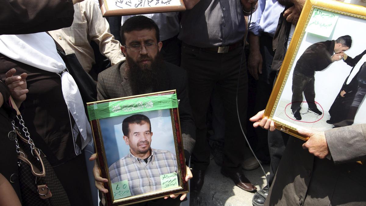 Manifestación en Palestina por el preso Jader Adnan.