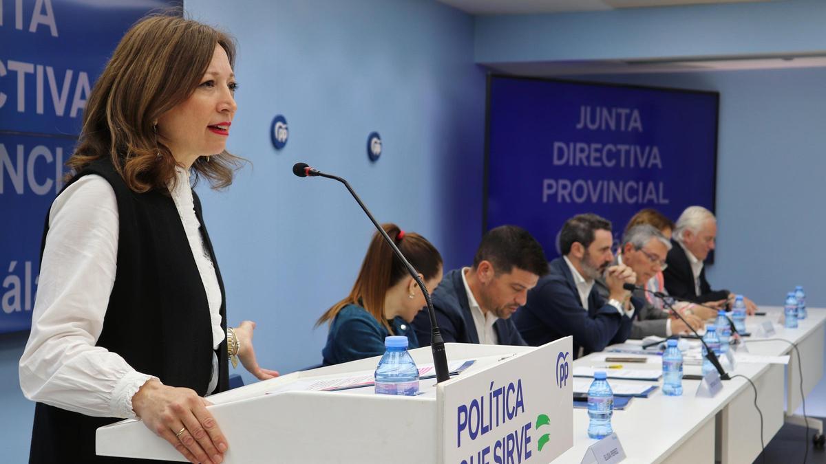 Patricia Navarro, en la reunión de la Ejecutiva Provincial del PP.