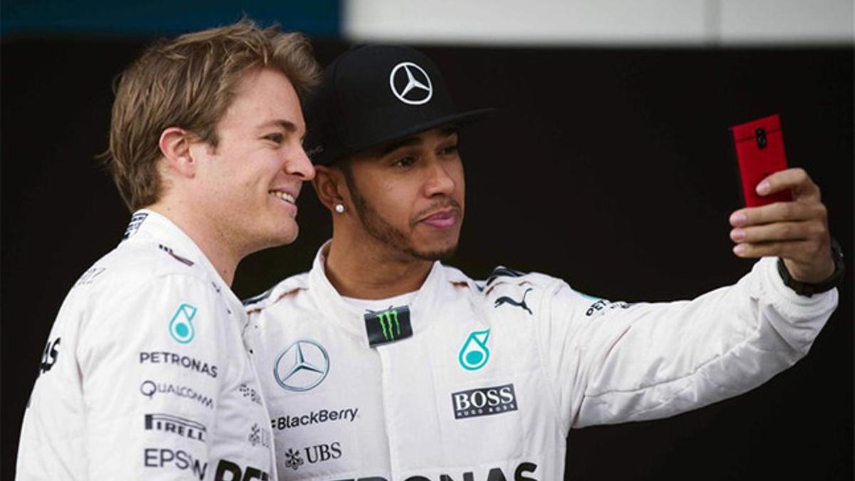 Hamilton y Rosberg, cordiales rivales