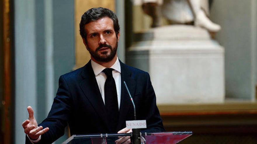 El líder del PP, Pablo Casado, dijous passat al Senat