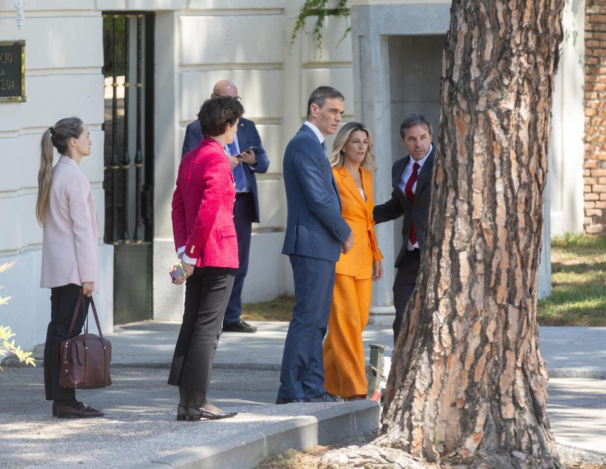Yolanda Díaz, junto a Pedro Sánchez esta semana en Moncloa.