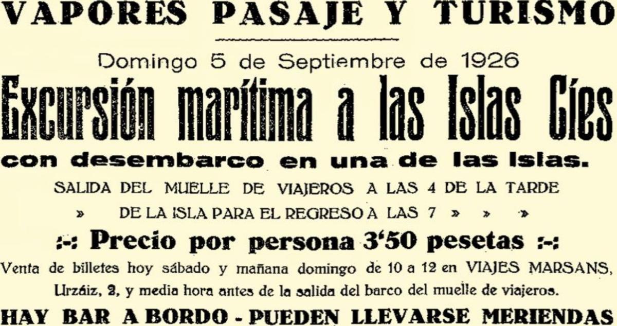 Excursionistas no faro das Cies en 1920. | Arquivo do autor