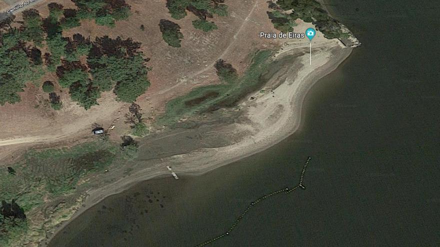 Vista de la playa de Eiras, a orillas del Miño. // Google
