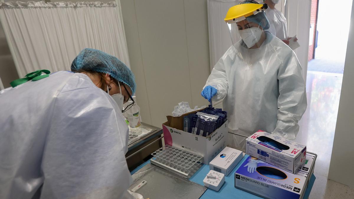 Test de covid en un centro de salud