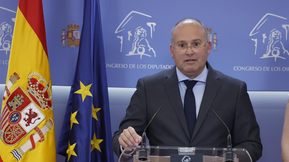 Miguel Tellado, este martes, en el Congreso.