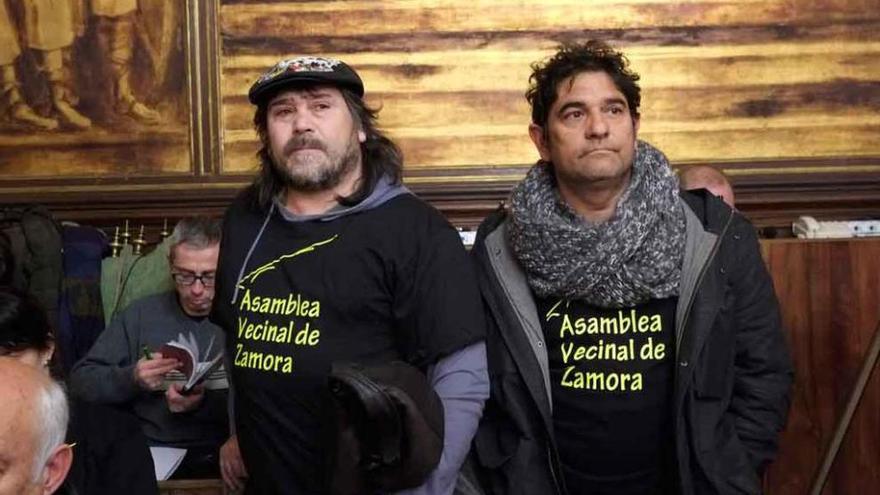 Representantes de la AVZ durante el pleno del jueves.