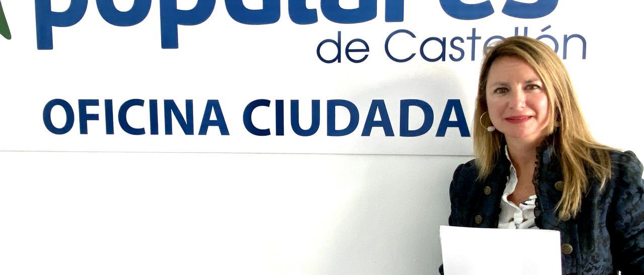 Begoña Carrasco, este lunes, en la oficina ciudadana del PP de Castelló.