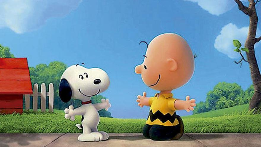 El perrito Snoopy con su inseparable amigo Carlitos.