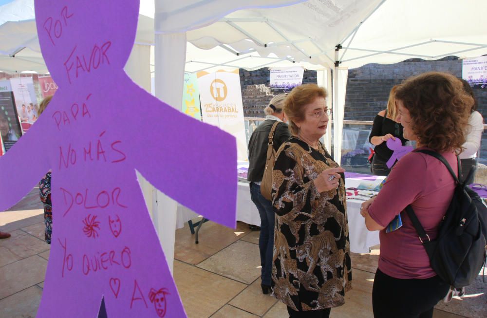 Campaña para concienciar contra la violencia de género en la calle Alcazabilla.