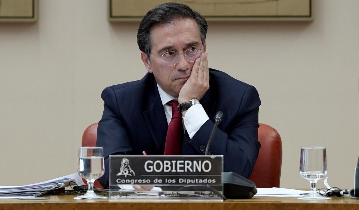 Madrid. 09.04.2026. José Manuel Albares, ministro de Exteriores, durante la comisión de Exteriores en la que ha comparecido