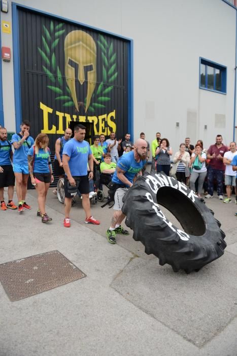 Reto solidario de los miembros del gimnasio Linares de Sotrondio