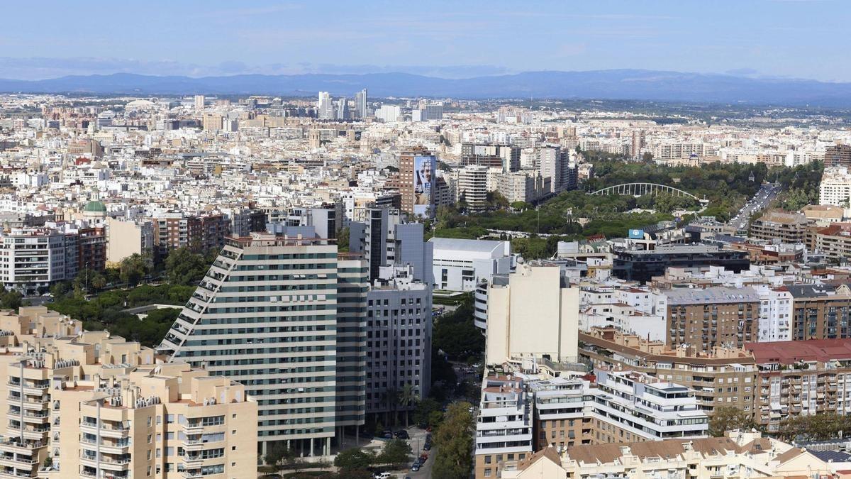 Vista aérea de València desde la Torre de Francia.