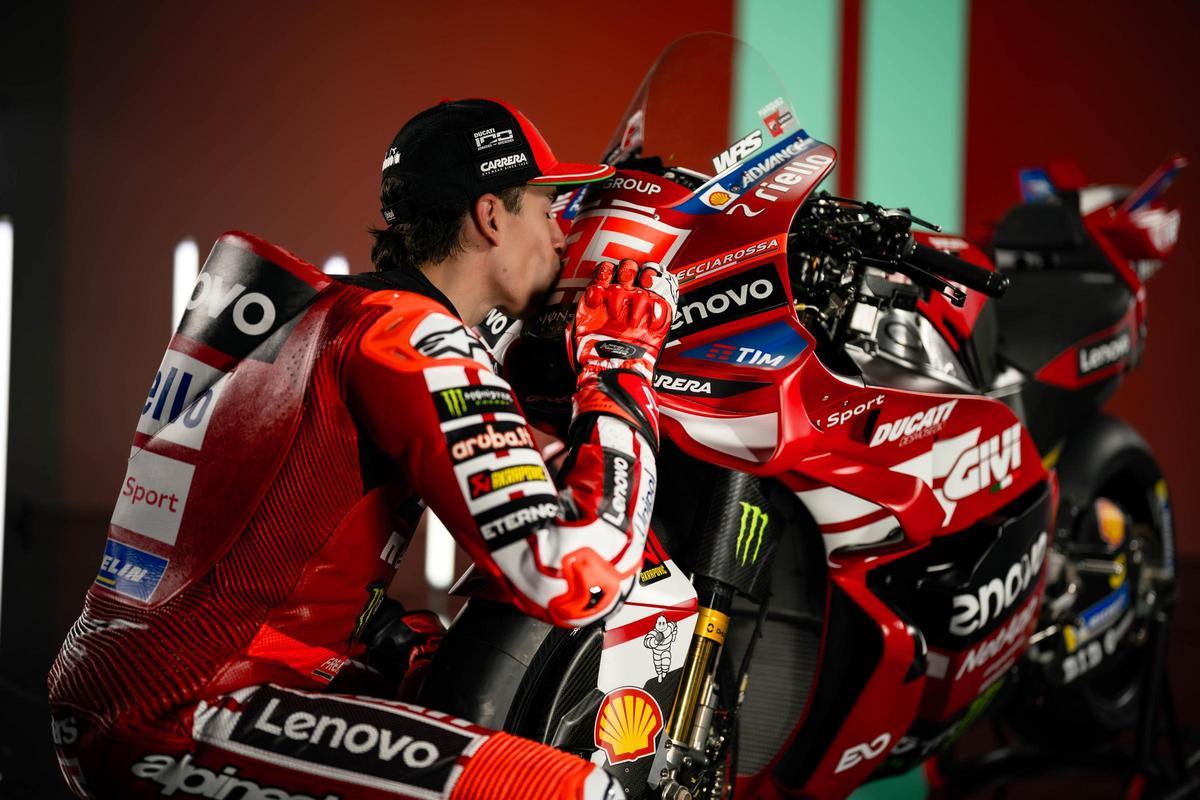 Marc Márquez, hoy, en la presentación del equipo Lenovo Ducati de la nueva temporada.