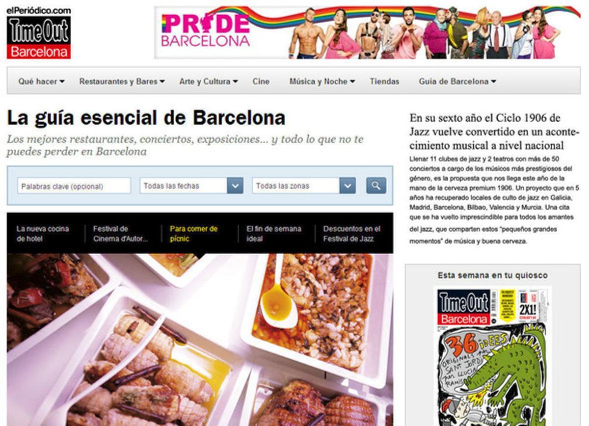 Imatge de la web de Time Out Barcelona en castellà.