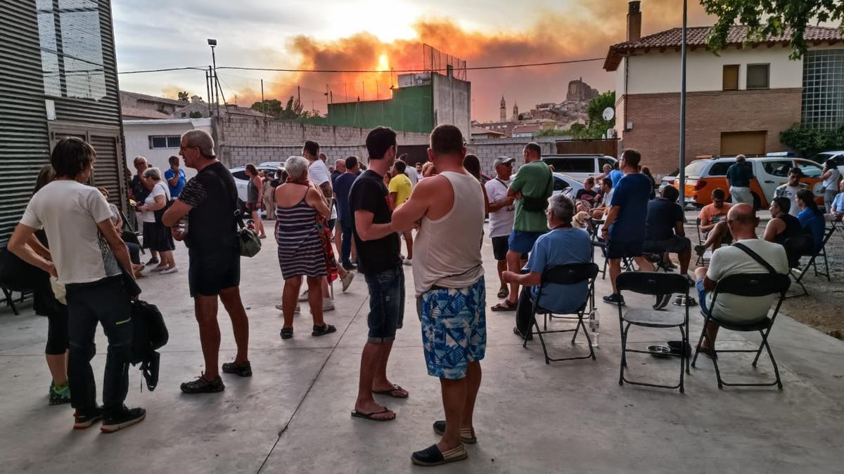 Vecinos desalojados por el incendio, en Borja