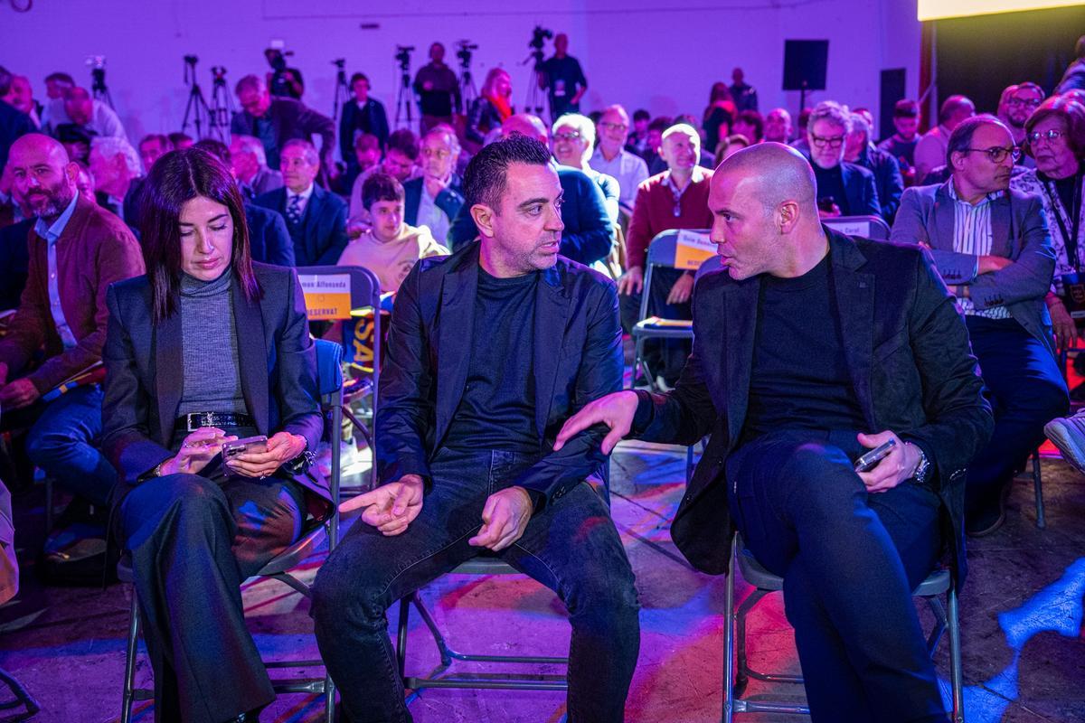Xavi Hernández y Gabri Garcia, en el acto de puesta de largo de la precandidatura de Víctor Font.