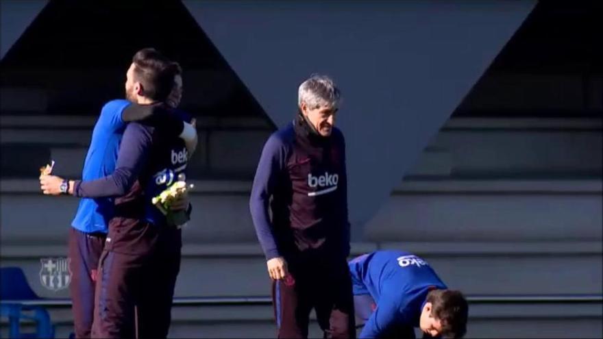 Quique Setién ja entrena el F.C. Barcelona