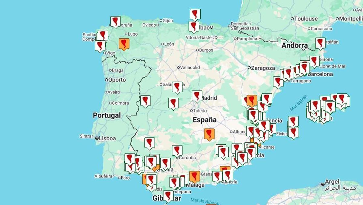 Registros del Sinobas de toda España en los últimos cinco años