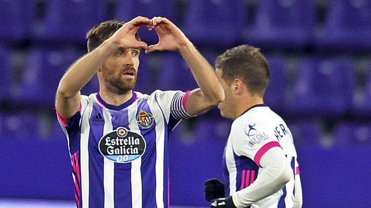 Míchel Herrero, en un partido de la temporada pasada con el Real Valladolid.