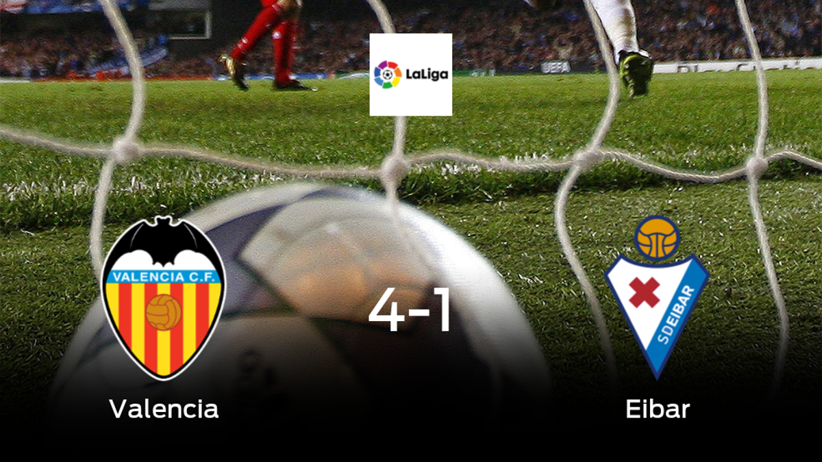 El Valencia se queda con los tres puntos frente al Eibar (4-1)