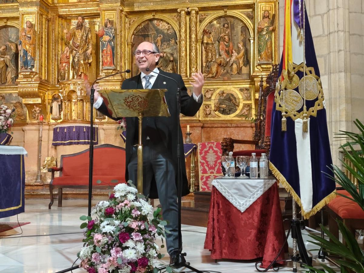 Jaime Verdú, durante su pregón de la Semana Santa de Lucena.