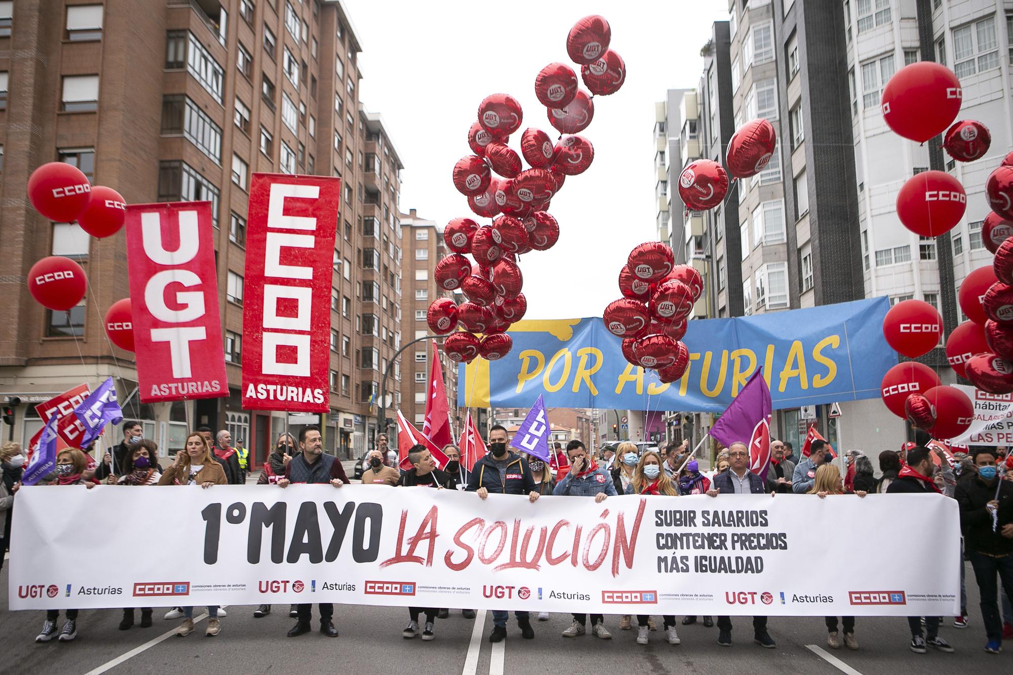 La manifestación del Primero de Mayo en Avilés
